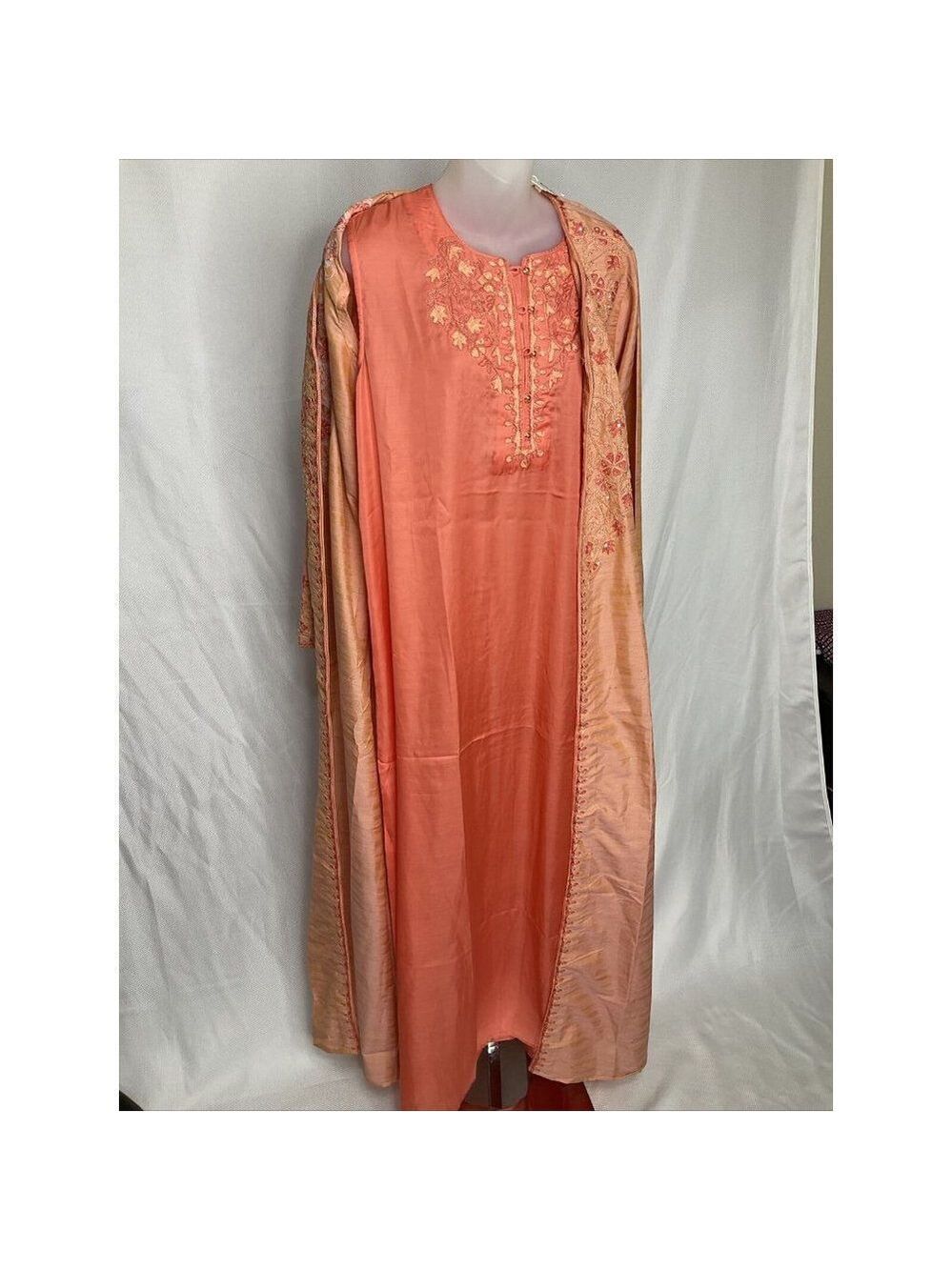 NWOT Kashkha Versatile style two-piece jalabiya Indian wedding outfit orange - Picture 5 of 10